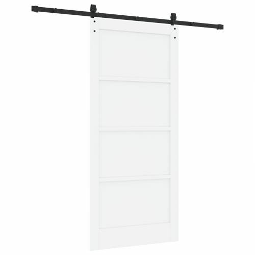 klizna vrata s setom hardvera bijela 93x202 cm od čvrstog bora Cijena