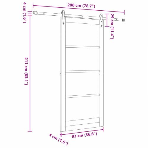 Klizna Vrata s Oprema Setom 93x211 cm Solidno Drvo Bor Cijena