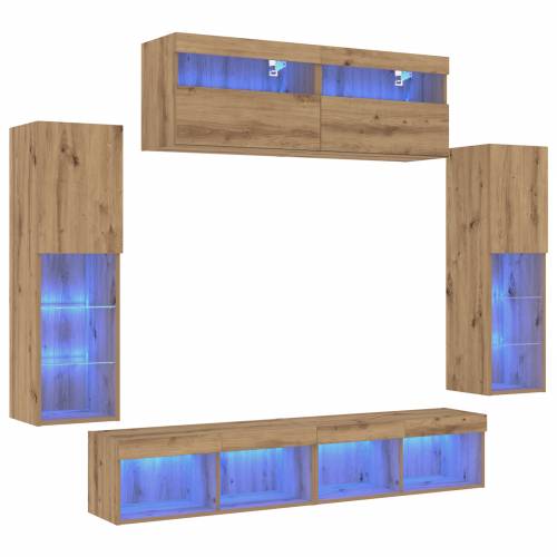 TV Zidni Ormari s LED Svjetlima 2 kom Umjetnički Hrast 80x30x30 cm Cijena