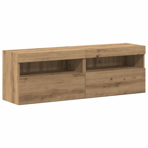 TV Zidni Ormari s LED Svjetlima 2 kom Umjetnički Hrast 80x30x30 cm Cijena