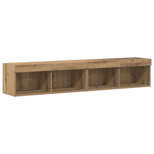 TV Zidni Ormari s LED Svjetlima 2 kom Umjetnički Hrast 80x30x30 cm Cijena