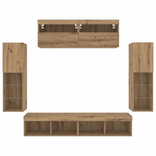 TV Zidni Ormari s LED Svjetlima 2 kom Umjetnički Hrast 80x30x30 cm Cijena