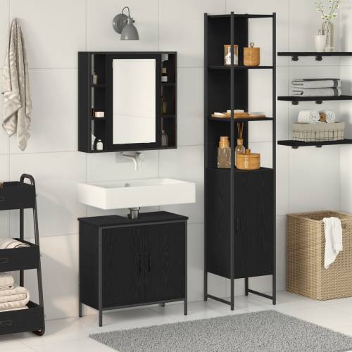 Ormarić za Lavabo - Umivaonik crni hrast 60x30x60 cm konstruirano drvo Cijena