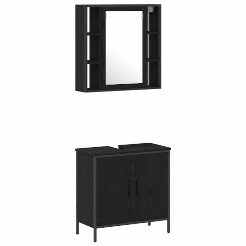 Ormarić za Lavabo - Umivaonik crni hrast 60x30x60 cm konstruirano drvo Cijena