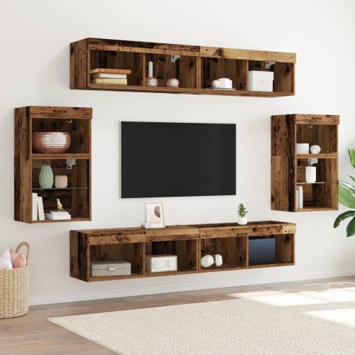 Floating Shelf 2 kom Staro drvo 40x28.5x40 cm Konstruirano drvo Cijena