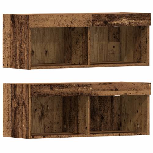 TV Kabinet s LED Svjetlima Staro Drvo 40.5x30x102 cm Cijena