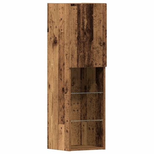 TV Kabinet s LED Svjetlima Staro Drvo 40.5x30x102 cm Cijena