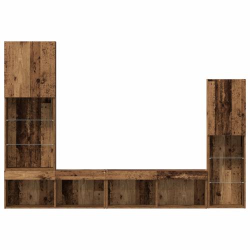 TV Kabinet s LED Svjetlima Staro Drvo 40.5x30x102 cm Cijena