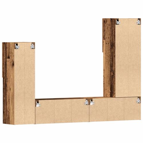 TV Kabinet s LED Svjetlima Staro Drvo 40.5x30x102 cm Cijena