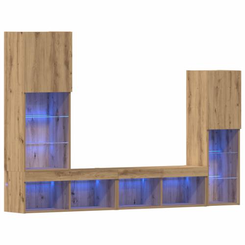 TV ormar s LED svjetlima umetnički hrast 40.5x30x102 cm Cijena