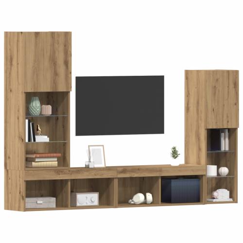 TV ormar s LED svjetlima umetnički hrast 40.5x30x102 cm Cijena