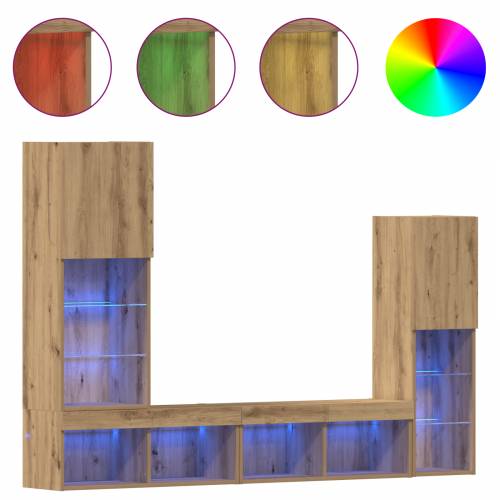 TV ormar s LED svjetlima umetnički hrast 40.5x30x102 cm Cijena