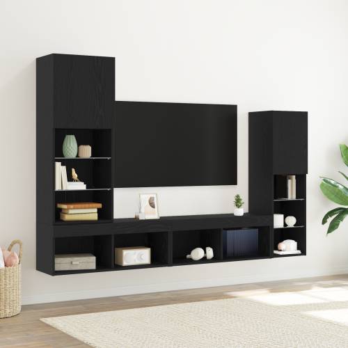 LED TV ormar crni hrast 30.5x30x102 cm tehnološko drvo Cijena
