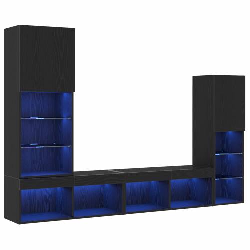 LED TV ormar crni hrast 30.5x30x102 cm tehnološko drvo Cijena