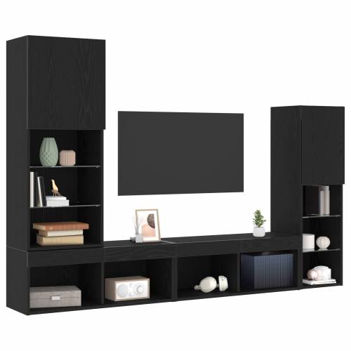 LED TV ormar crni hrast 30.5x30x102 cm tehnološko drvo Cijena