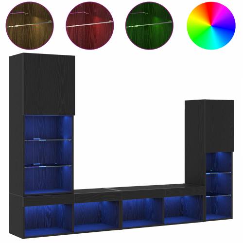 LED TV ormar crni hrast 30.5x30x102 cm tehnološko drvo Cijena