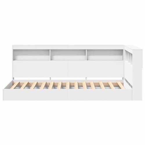Krevet s policama bijeli 90x200 cm od inženjerskog drva Cijena