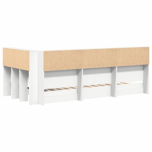 Krevet s policama bijeli 90x200 cm od inženjerskog drva Cijena