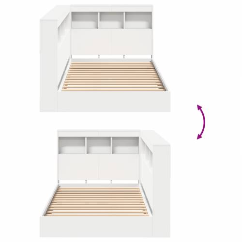 Krevet s policama bijeli 90x200 cm od inženjerskog drva Cijena