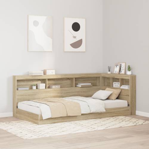 Krevet s policama Sonoma Oak 100x200 cm Inženjersko drvo Cijena