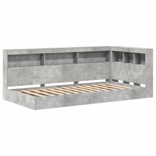 Krevet s policama, betonsko sivi, 100x200 cm, konstruirano drvo Cijena