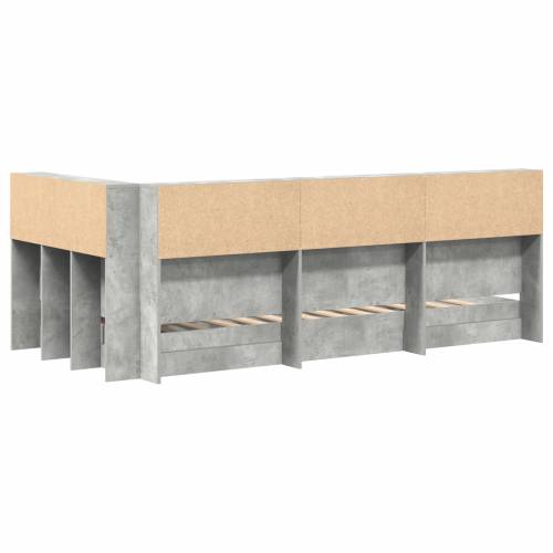 Krevet s policama, betonsko sivi, 100x200 cm, konstruirano drvo Cijena
