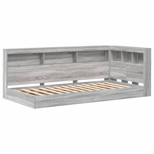 Krevet s knjigama Sivi Sonoma 100x200 cm Konstruirano drvo Cijena