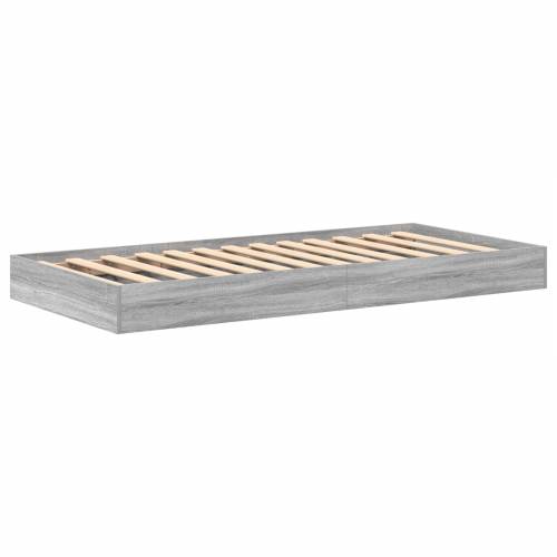 Krevet s knjigama Sivi Sonoma 100x200 cm Konstruirano drvo Cijena
