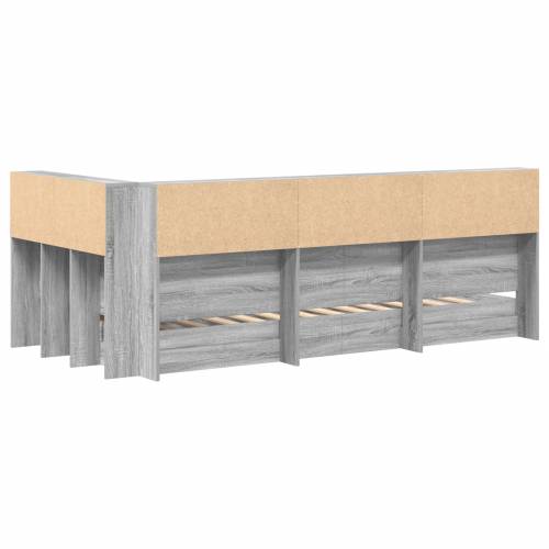 Krevet s knjigama Sivi Sonoma 100x200 cm Konstruirano drvo Cijena