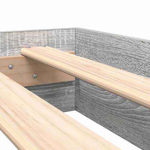 Krevet s policama sivi Sonoma 200x200 cm od drva Cijena