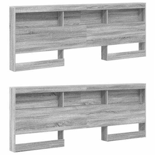 Krevet s policama Sivi Sonoma 180x200 cm Konstruirano drvo Cijena
