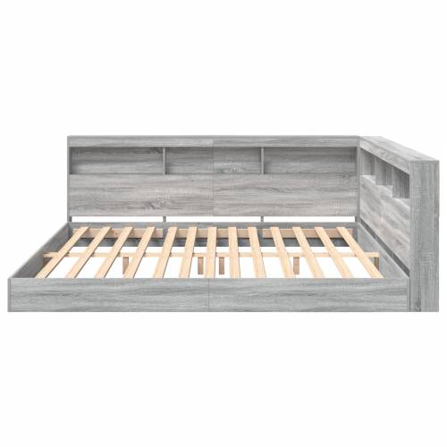 Krevet s policama Sivi Sonoma 180x200 cm Konstruirano drvo Cijena