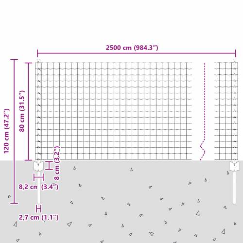 Euro Ograda sa 11 U Stubova Siva 0,8x25 m Čelik Cijena