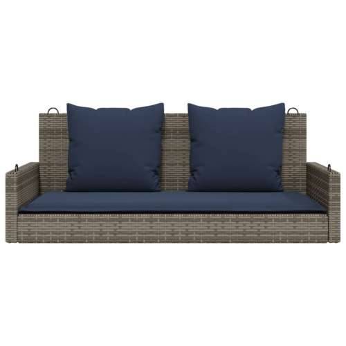 Klupa za ljuljanje s jastucima siva 119x56x48 cm poli ratan Cijena