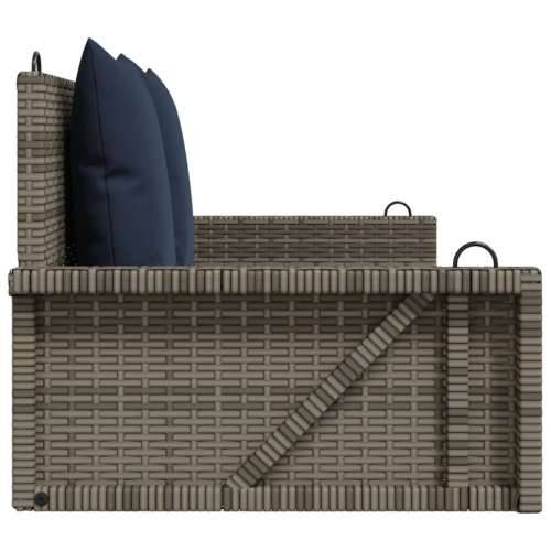 Klupa za ljuljanje s jastucima siva 119x56x48 cm poli ratan Cijena