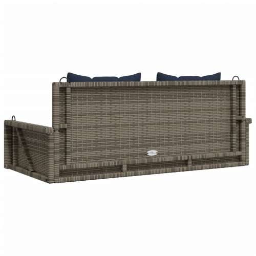 Klupa za ljuljanje s jastucima siva 119x56x48 cm poli ratan Cijena