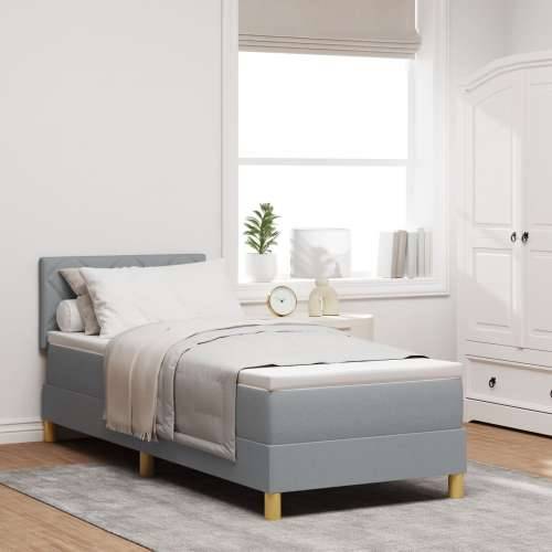 Box Spring krevet s madracem svjetlosivi 80x200 cm Tkanina Cijena