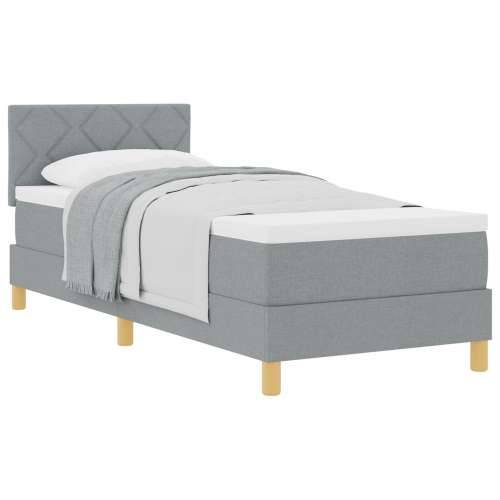 Box Spring krevet s madracem svjetlosivi 80x200 cm Tkanina Cijena