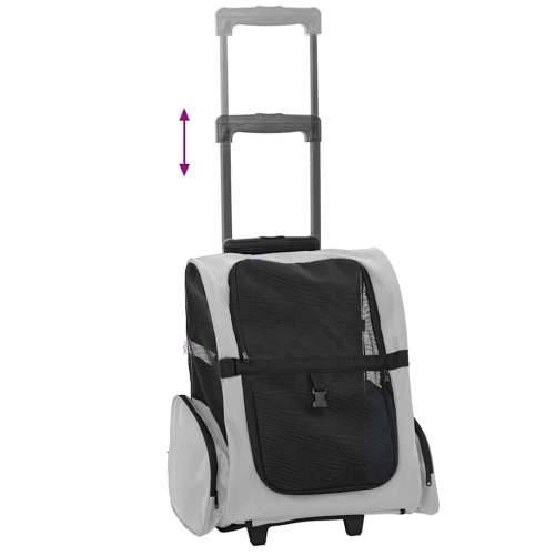 Kolica za kućne ljubimce 3-u-1 Dizajn Siva 48x32x57 cm Oxford tkanina - Siva 48 x 32 x 57 cm Cijena
