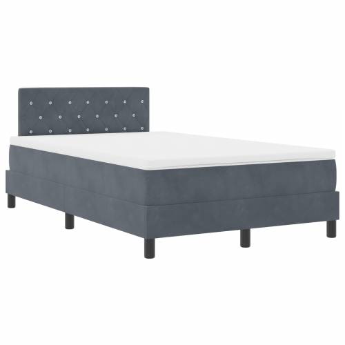 Box Spring Krevet s Madracem Tamno Sivi Mali Dupli Baršun Cijena