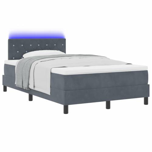Box Spring Krevet s Madracem Tamno Sivi Mali Dupli Baršun Cijena