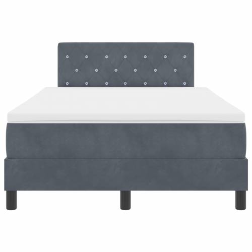 Box Spring Krevet s Madracem Tamno Sivi Mali Dupli Baršun Cijena
