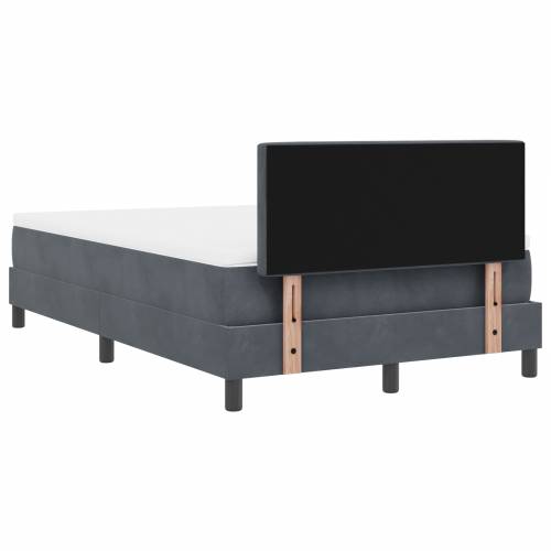 Box Spring Krevet s Madracem Tamno Sivi Mali Dupli Baršun Cijena