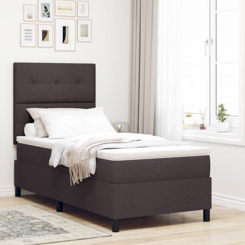 Box Spring Krevet s Madracem Tamnosmeđi 80x200 cm Tkanina Cijena