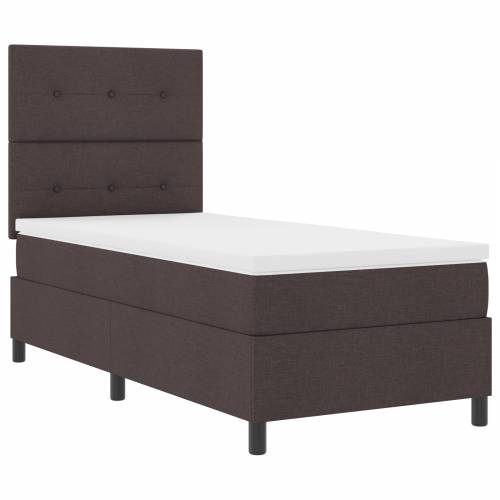 Box Spring Krevet s Madracem Tamnosmeđi 80x200 cm Tkanina Cijena