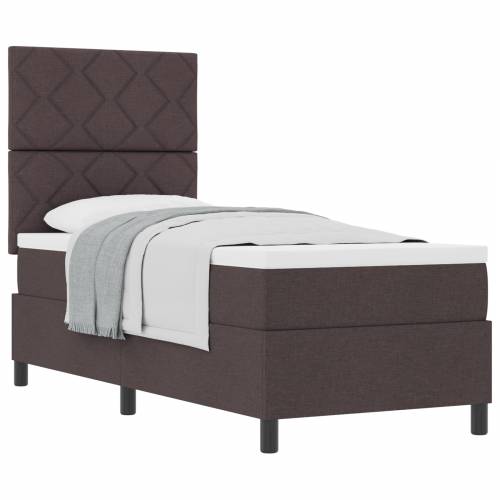 Krevet s Boxspringom s Madracem Tamnosmeđi 80x200 cm Tkanina Cijena
