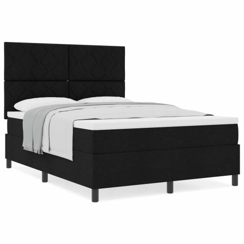 Box Spring krevet s madracem crna 160x200 cm tkanina Cijena