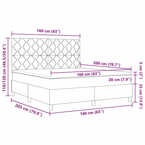 Box Spring krevet s madracem crna 160x200 cm tkanina Cijena