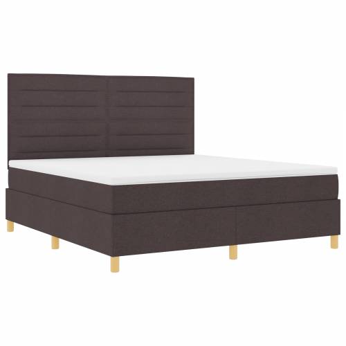 Box Spring Krevet s Madracem Tamnosmeđi Super King Tkanina Cijena