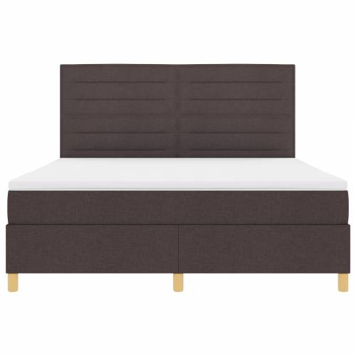 Box Spring Krevet s Madracem Tamnosmeđi Super King Tkanina Cijena